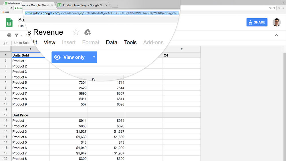 Làm thế nào để nhúng hai bảng tính trong Google Sheets với nhau